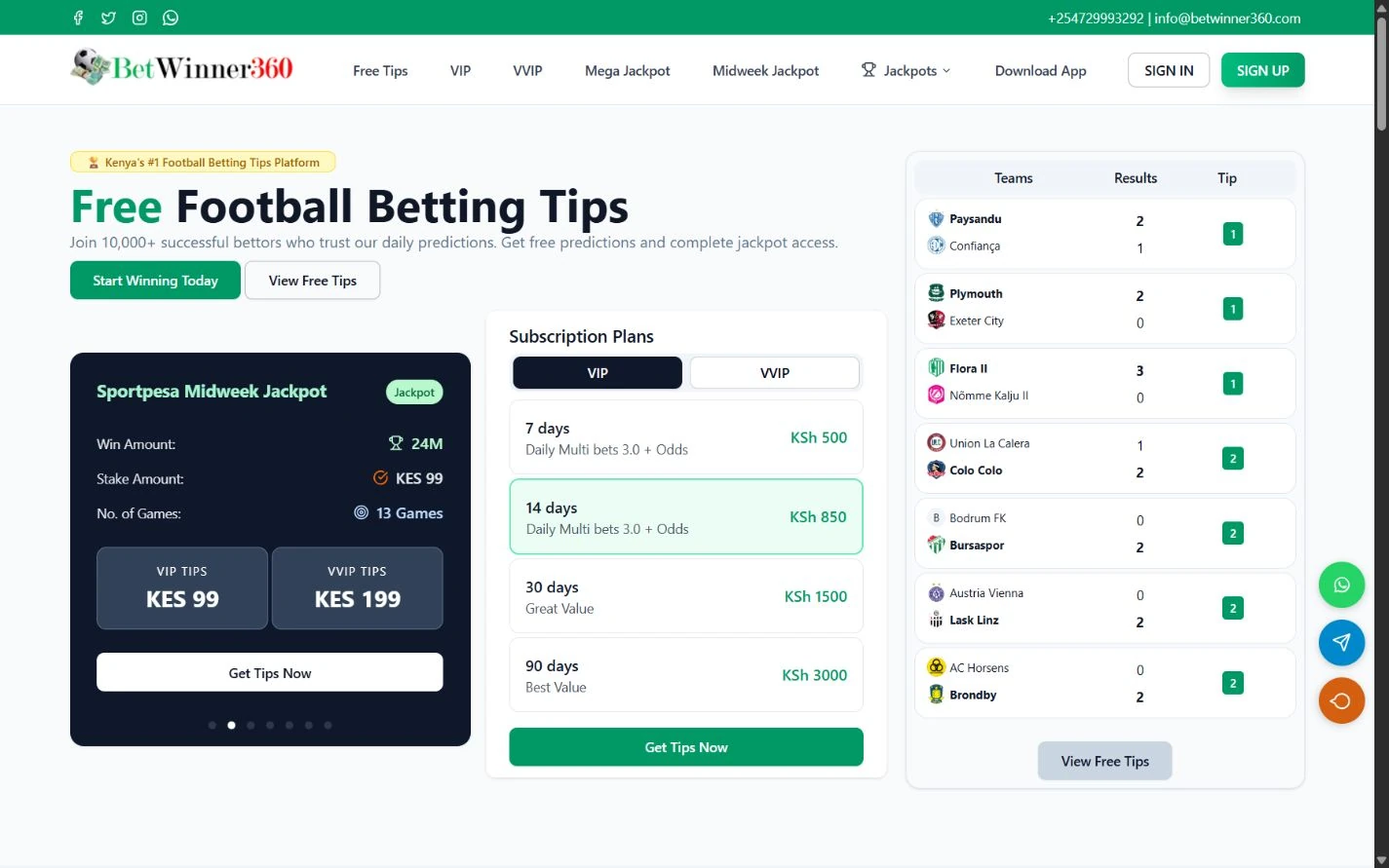 Betwinner360 football prediction platform homepage