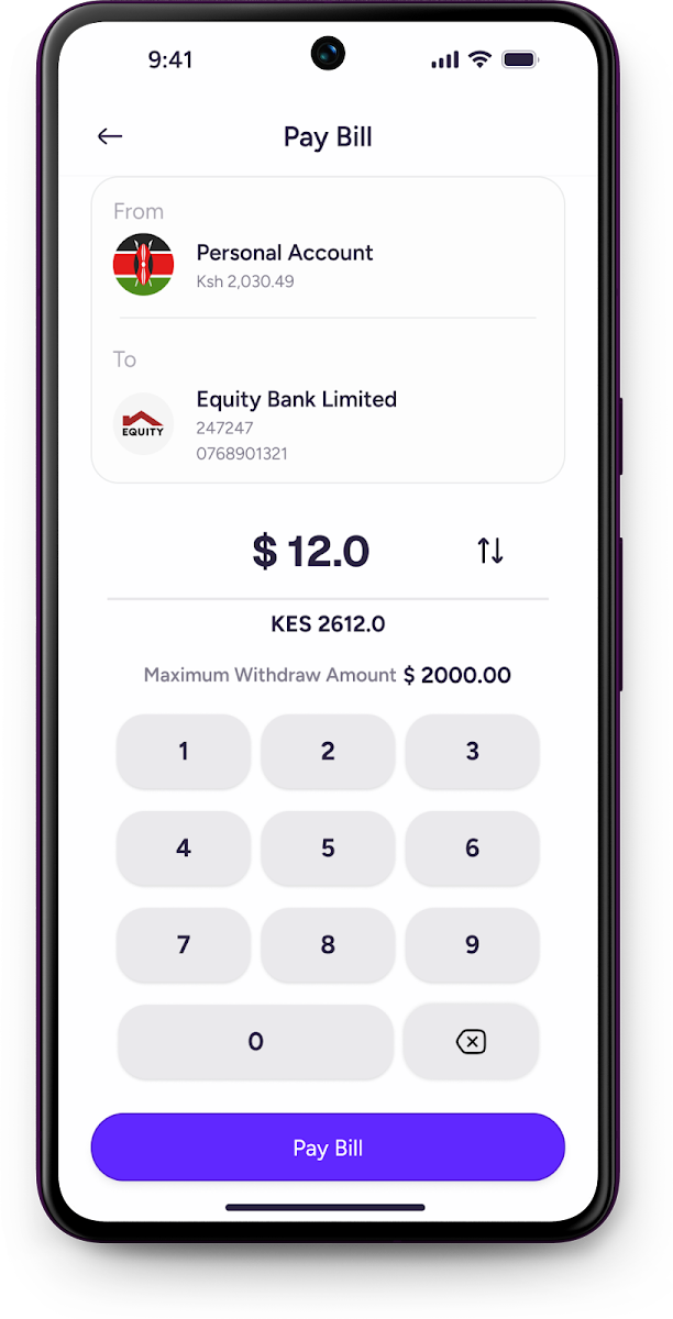 D-CASH pay bill workflow