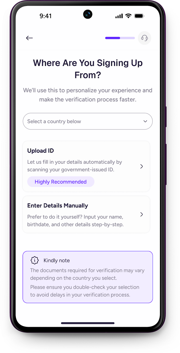 D-CASH account verification flow