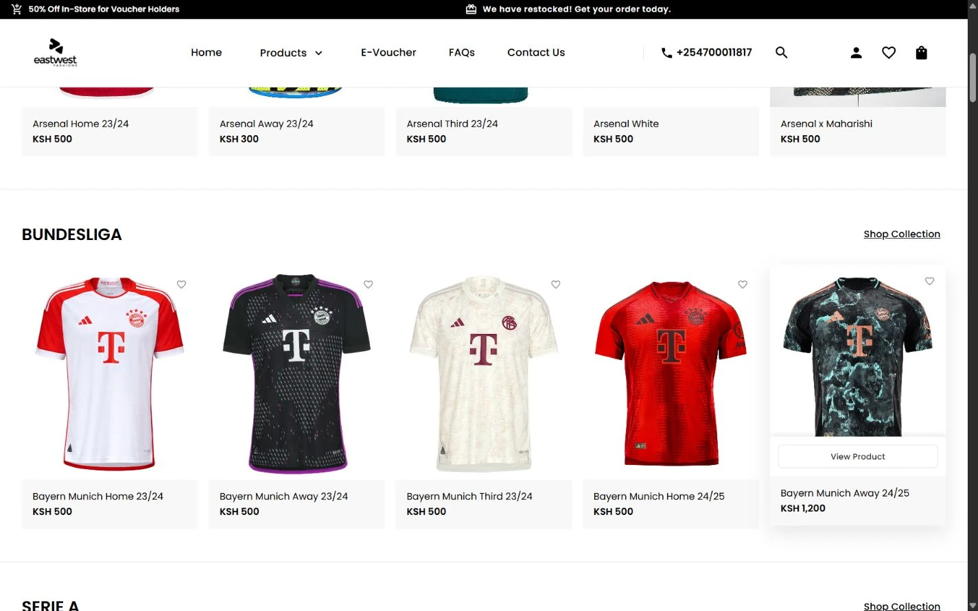 EastWest product catalogue section